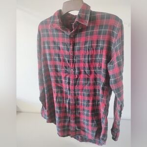 Croft & Barrow Red and Black Plaid Men's Shirt